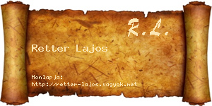 Retter Lajos névjegykártya