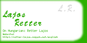 lajos retter business card